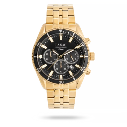 ساعت مچی مردانه لاکسمی بند استیل طلایی کد Laxmi 8904/6