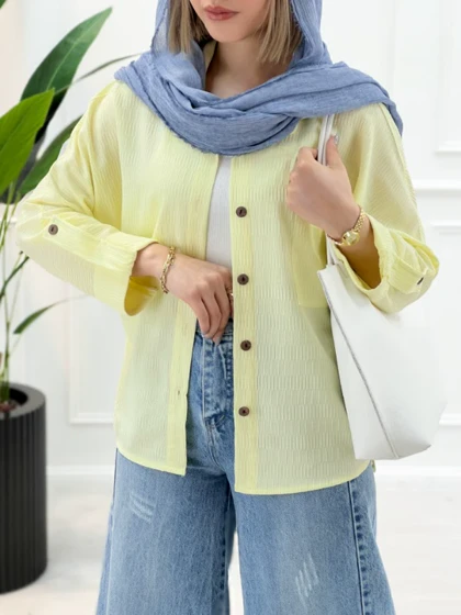 شومیز مانتویی جلو دکمه السا