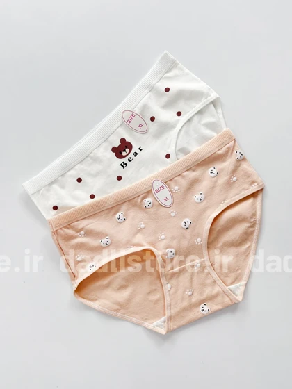 شورت اسلیپ نخ پنبه عروسکی طرح خرس