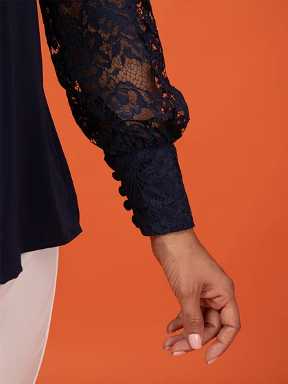 شومیز آستین گیپور مجلسی زنانه مریم