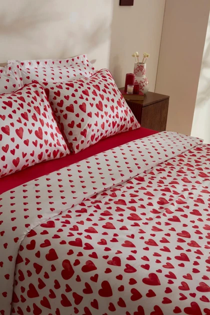سرویس روتختی دو نفره Karaca Home مدل Amour Bliss پنبه - قرمز