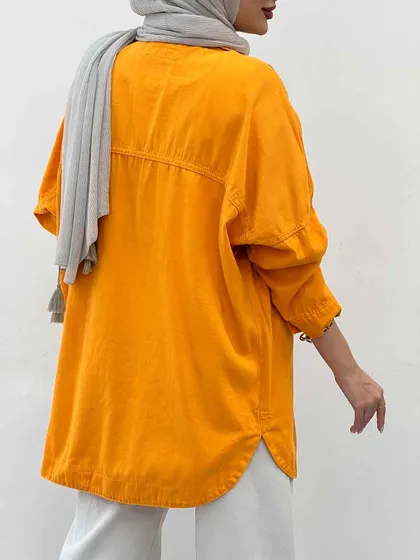 مانتو کتان دو جیب سونیا