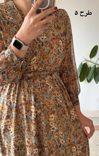 پیراهن حریر سرمه سری 18