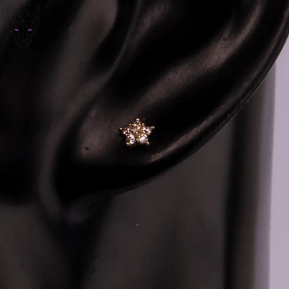 گوشواره میخی گل الماس مینی ژوپینگ