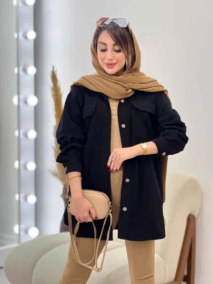 مانتو جیب پیله آستین برش‌دار
