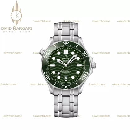 ساعت مچی امگا سیمستر اتوماتیک سیلور صفحه سبز Omega Seamaster Diver