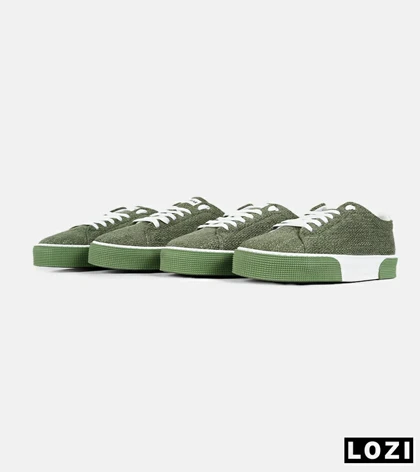 کفش کتانی مردانه سبز سفید PULL & BEAR مدل 7448