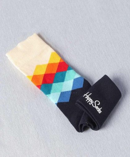 جوراب ساق بلند رنگارنگ Happy کد 1013