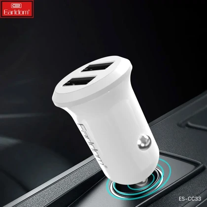 شارژر فندکی فست شارژ ارلدام Earldom مدل ES-CC33 دو پورت 2.4 آمپر