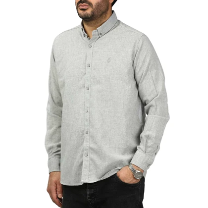 پیراهن آستین بلند لینن مردانه مدل 610598