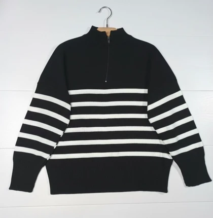 بلوز بافت نیم زیپ