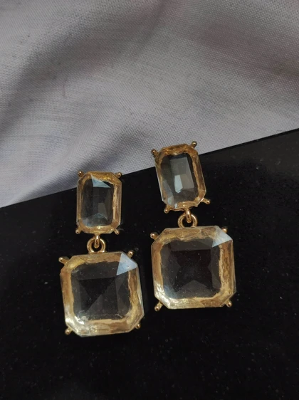 گوشواره مجلسی کریستال سفید