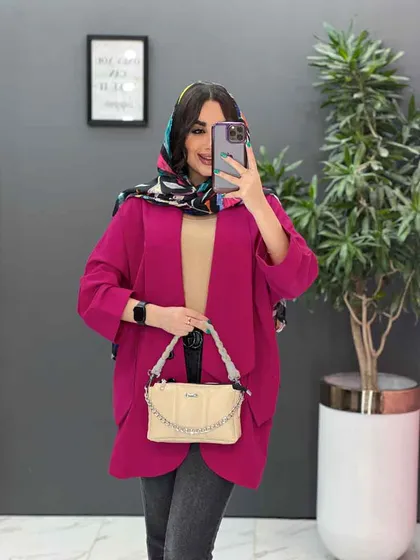 مانتو یقه کراواتی جیب پاگن دار