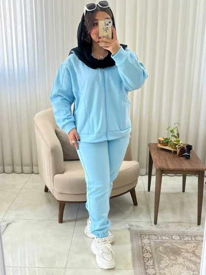 ست زنانه و دخترانه اسپرت بیرونی پاییزه گت دار 498