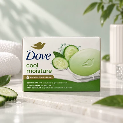 صابون کرمی خنک‌کننده داو خیار و چای سبز 106 گرم Dove Cool Moisture Beauty Bar