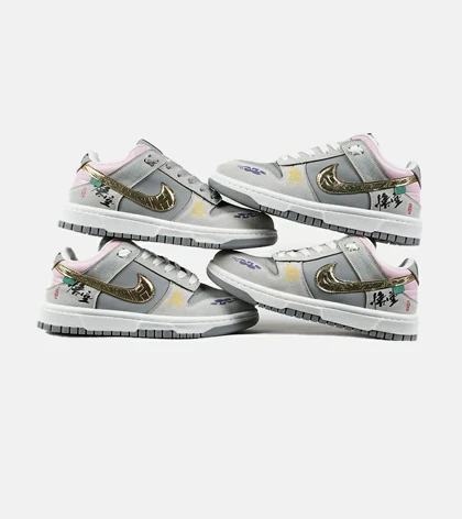 کفش کتانی مردانه و زنانه طوسی طلایی نایک NIKE Dunk Low Remastered