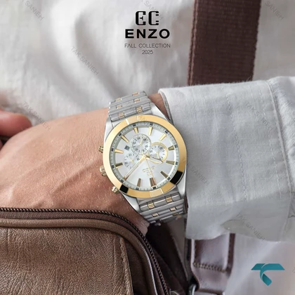 ساعت انزو EC-604TEG مردانه دورنگ طلایی کرنوگراف Enzo-8063-G
