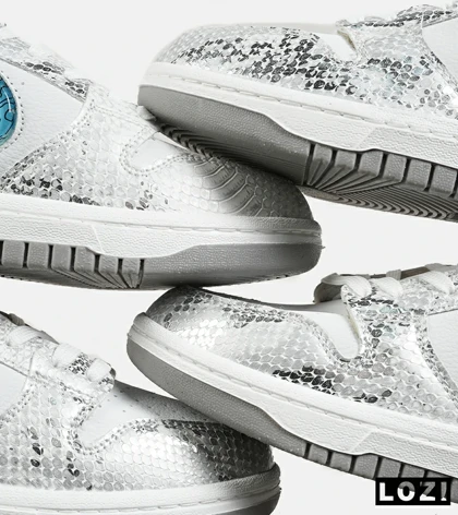 کفش کتانی مردانه و زنانه سفید آبی NIKE dunk low steam puppet