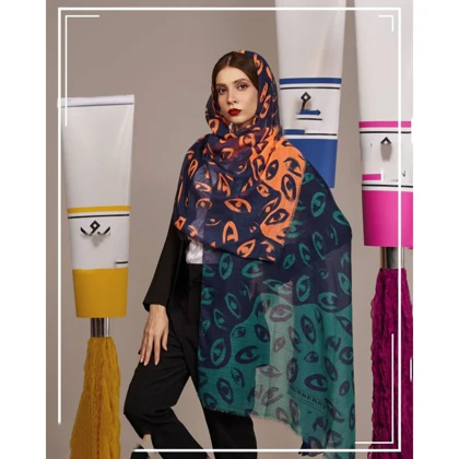 شال چشم باربری نخ ژاکارد