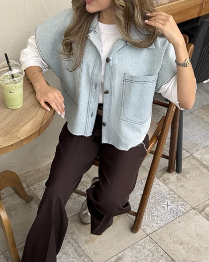 وست زنانه جین یخی