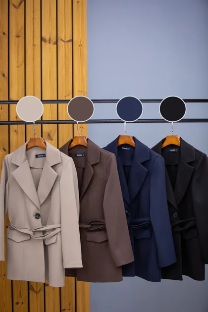 کت زنانه بلدینگ کمر بنددار