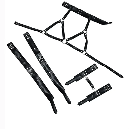 ست فانتزی سوتین و اکسسوری طرح چرم کد 214