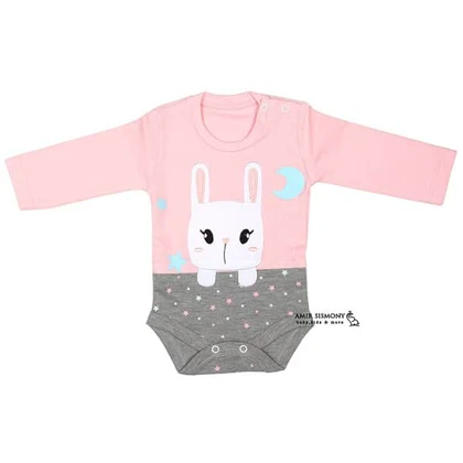 زیردکمه آستین بلند برگ سبز طرح خرگوش تکه دوزی