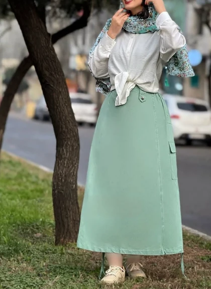 دامن لینن زنانه کد 50193