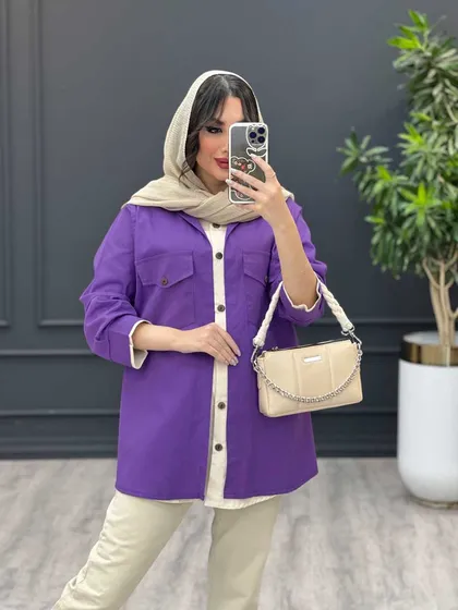 مانتو ترکیبی آستین پیله