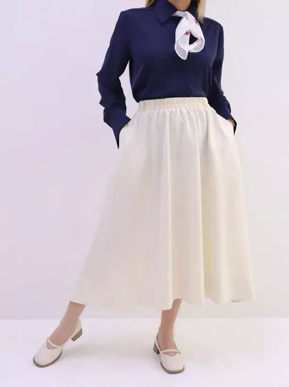 دامن زنانه لینن کره‌ای لیندی (Lindy) سین استایل