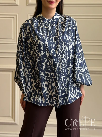 شومیز یقه فرنچ بسته طرحدار