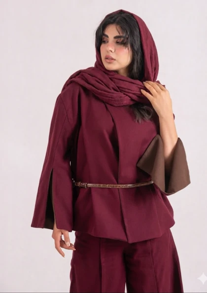 ست کت شلوار دو رو chocolate cherry