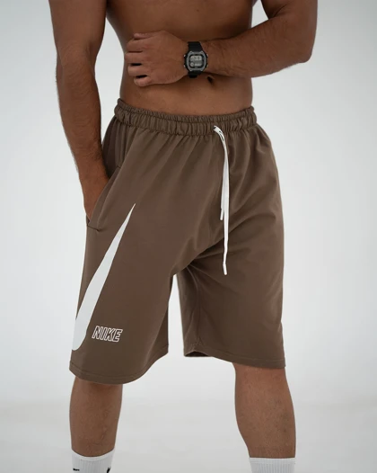 شلوارک بگ ورزشی NIKE قهوه ای