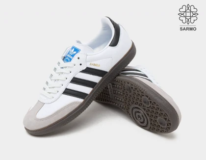 کفش اسپرت کتانی زنانه سامبا زنانه و مردانه سفید مشکی samba adidas