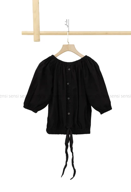 نیم‌تنه کتان سرشانه کش کد1005089