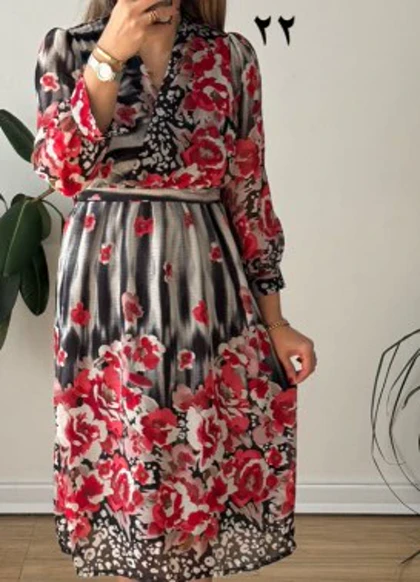 پیراهن حریر سرمه سری 21