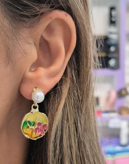 گوشواره مینا کاری Mi14