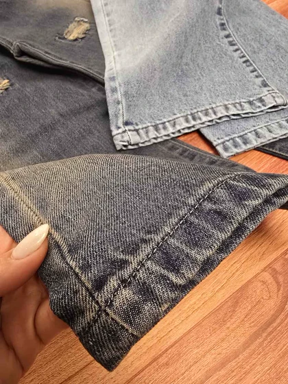 شلوار جین کمرکش اسپرت بگ