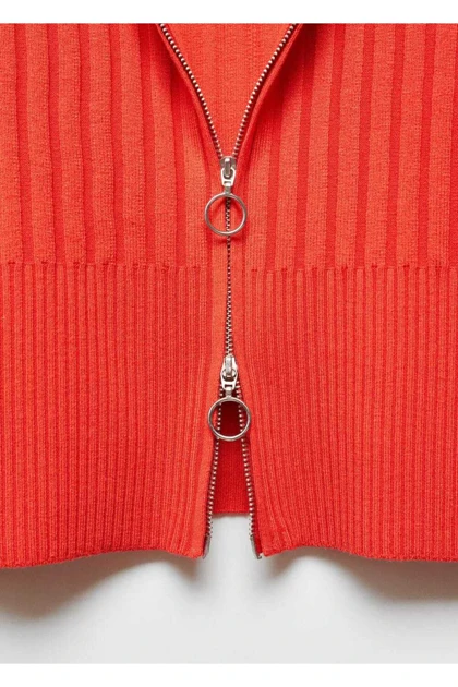 ژاکت کش باف پشمی زنانه اورجینال منگو mango