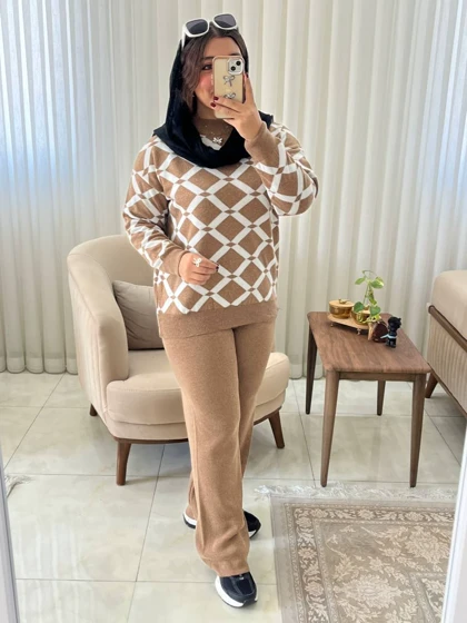 ست بافت پاییزه لوزی اسپرت بیرونی کد 488