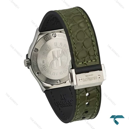 ساعت هابلوت زنانه استیل بند چرم طرح دار سبز Hublot-7601-L
