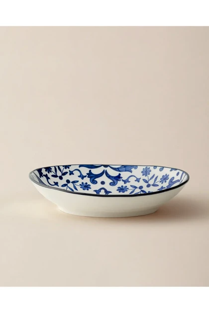 بشقاب سرو Madame Coco مدل Ellis از Bone China - آبی/سفید