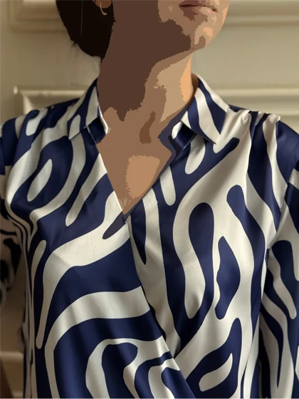 شومیز ساتن سیلک آستین عروسکی