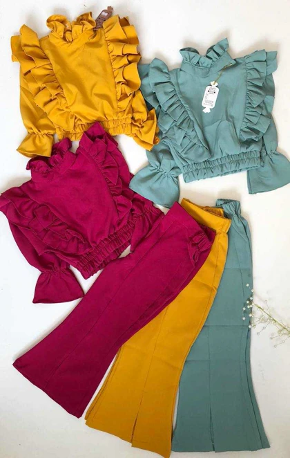 شومیز شلواردم پا چاک‌دار دخترانه