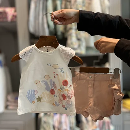 تیشرت شورت دخترانه مرجان ایندیگو