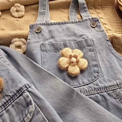 کت و بیلر جین بچگانه طرح گل