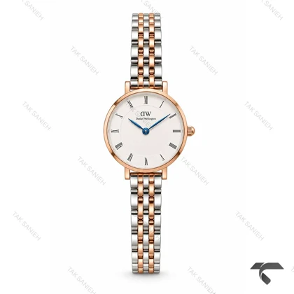 ساعت DW زنانه دورنگ رزگلد ایندکس یونانی صفحه سفید DW-11497-L