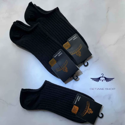 جوراب زیر قوزکی کبریتی مشکی ساده شایسته