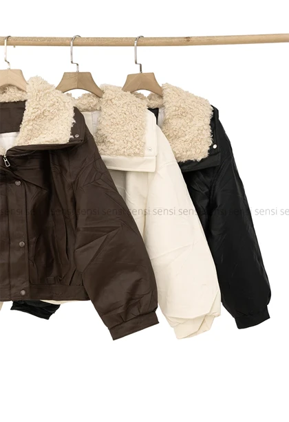 کاپشن چرم وارداتی یقه تدی کد1004847