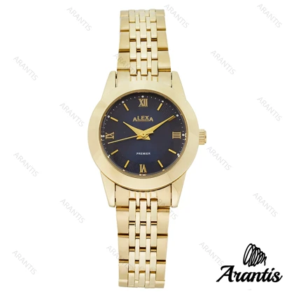 ساعت الکسا A0099 زنانه طلایی صفحه سورمه ای w-10097